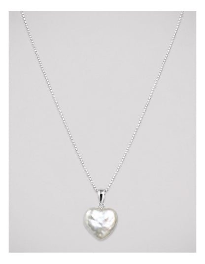 Heart Pearl Silver Pendant