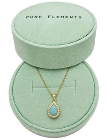 Lab Grown Opal Teardrop Pendant
