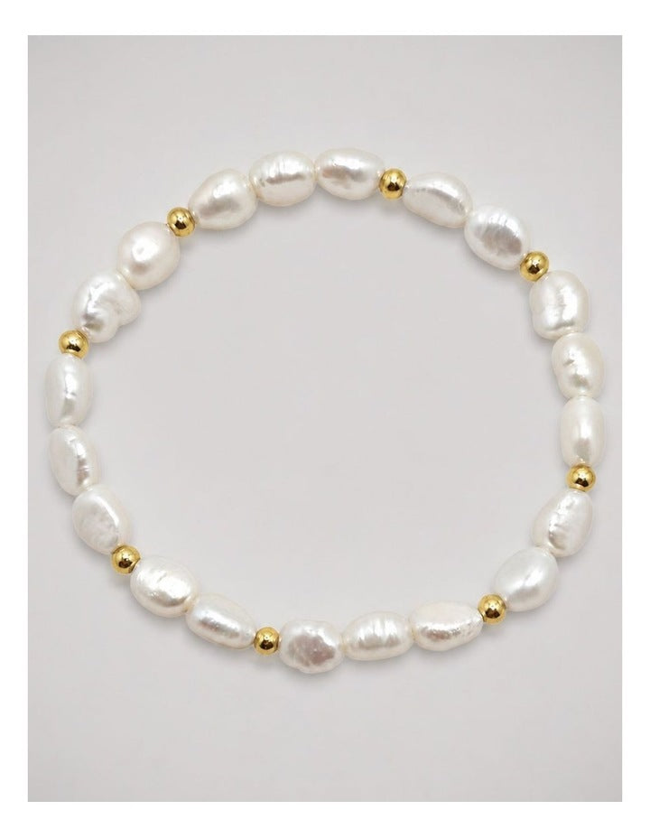 Baroque Freshwater Pearl Gold Bracelet