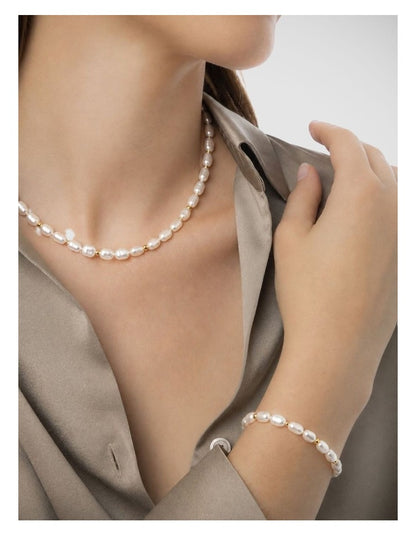 Baroque Freshwater Pearl Gold Bracelet