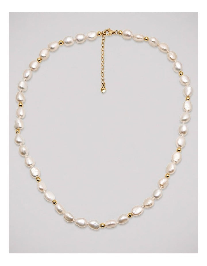 Baroque Freshwater Pearl Gold Necklace