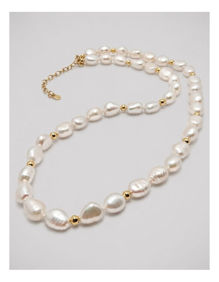 Baroque Freshwater Pearl Gold Necklace