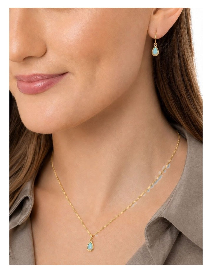Lab Grown Opal Dainty Hook Earrings