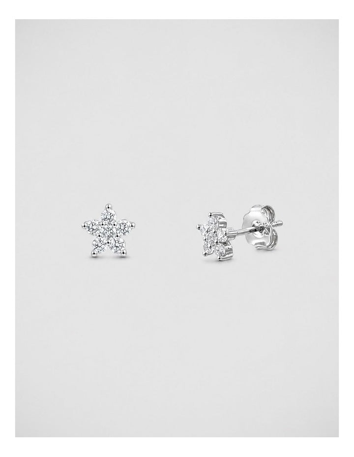 Brilliant Flower Stud Earrings in Silver