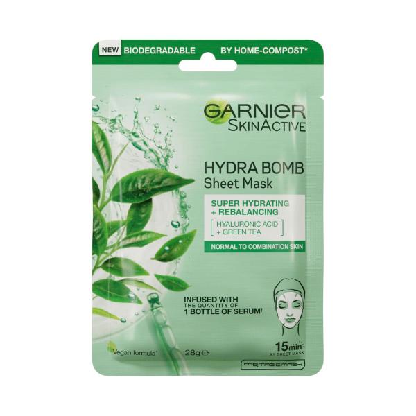 GARNIER HYDRABOMB TISSUE MASK GREEN TEA 28GM