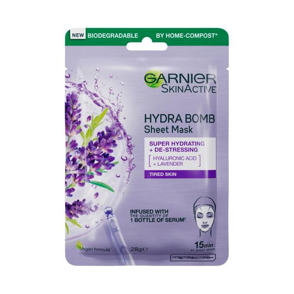 GARNIER HYDRABOMB TISSUE MASK LAVENDER 28GM
