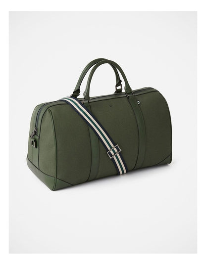 Mathias Leather Mix Holdall in Khaki