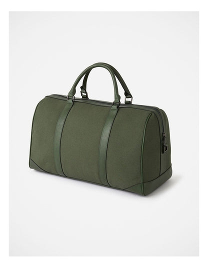 Mathias Leather Mix Holdall in Khaki