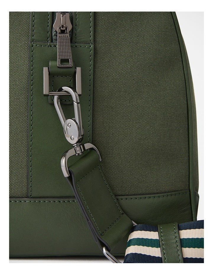 Mathias Leather Mix Holdall in Khaki