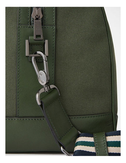 Mathias Leather Mix Holdall in Khaki