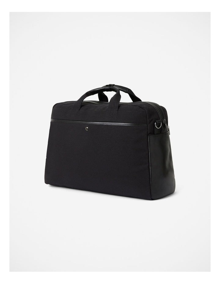 Marius Leather Trim Holdall in Black