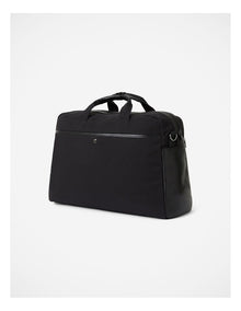 Marius Leather Trim Holdall in Black