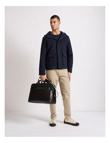 Marius Leather Trim Holdall in Black