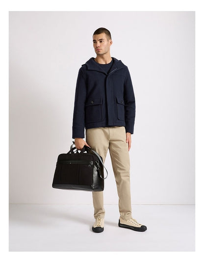 Marius Leather Trim Holdall in Black