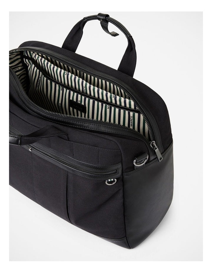 Marius Leather Trim Holdall in Black