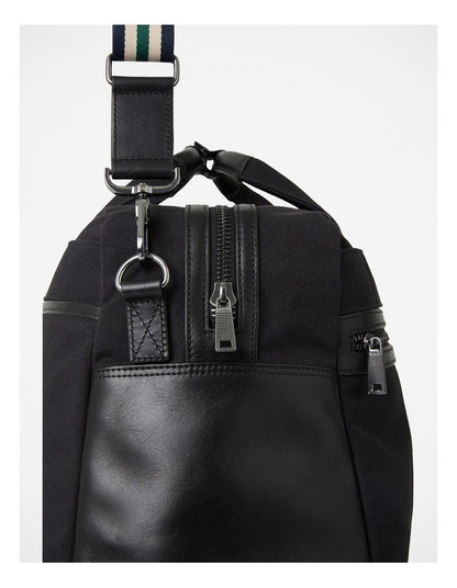 Marius Leather Trim Holdall in Black