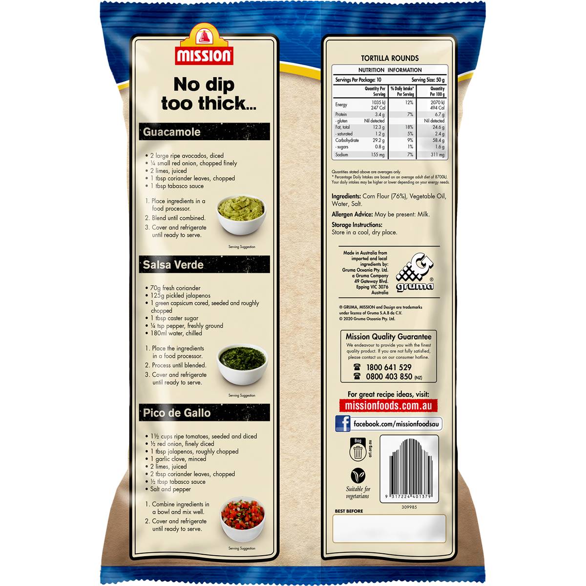 Mission Corn Chips Deli Round 500g