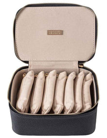 Gregory Ladner Medium Jewellery Box With Pouches  GBJD001M in Black