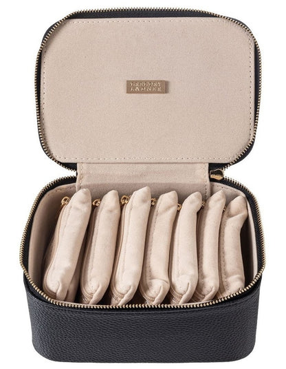 Gregory Ladner Medium Jewellery Box With Pouches  GBJD001M in Black