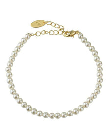 Gregory Ladner Classic Single Strand Pearl Bracelet GJBF007M in Gold/Pearl