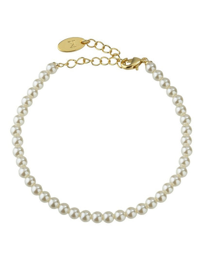 Gregory Ladner Classic Single Strand Pearl Bracelet GJBF007M in Gold/Pearl