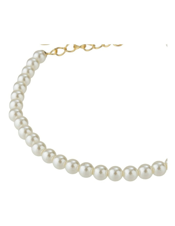 Gregory Ladner Classic Single Strand Pearl Bracelet GJBF007M in Gold/Pearl