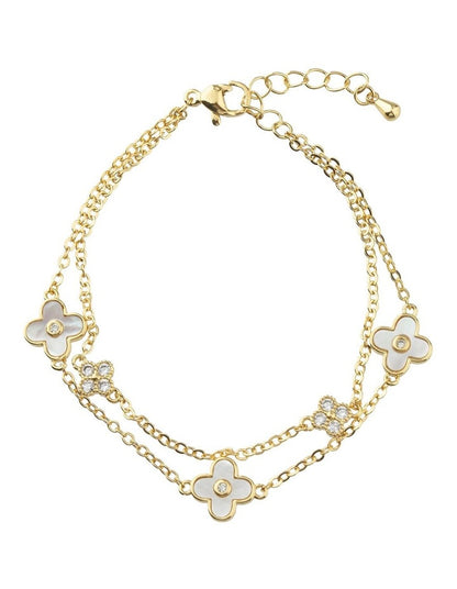 Gregory Ladner Layered Clover Bracelet GJBF008M in Gold