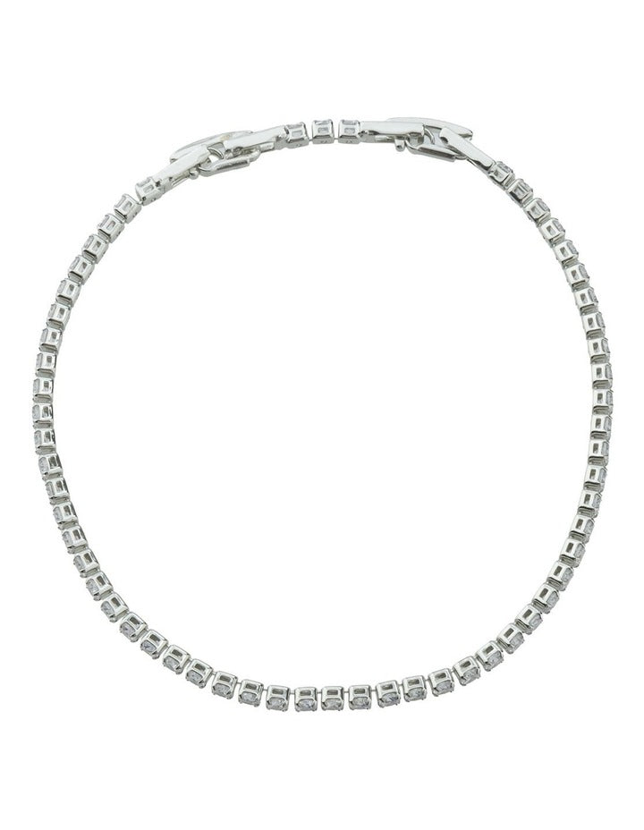Gregory Ladner CZ Fine Tennis Bracelet GJBF010M in Rhodium