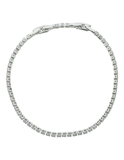 Gregory Ladner CZ Fine Tennis Bracelet GJBF010M in Rhodium