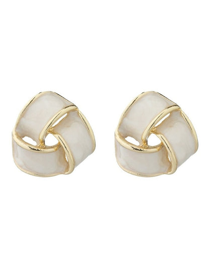 Gregory Ladner Enamel Look Knot Stud Earrings GJEF043M in Gold