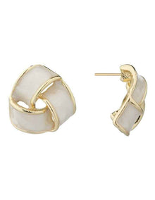 Gregory Ladner Enamel Look Knot Stud Earrings GJEF043M in Gold