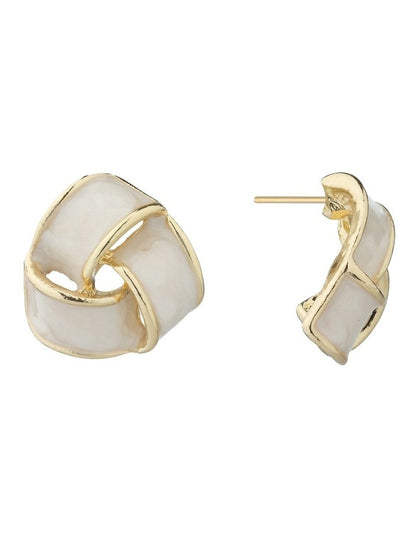 Gregory Ladner Enamel Look Knot Stud Earrings GJEF043M in Gold
