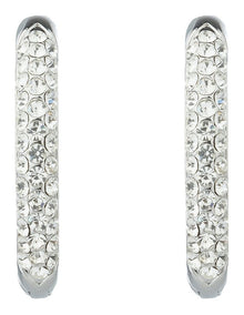 Gregory Ladner Beville CZ Hoop Earringfs GJEF093M in Rhodium