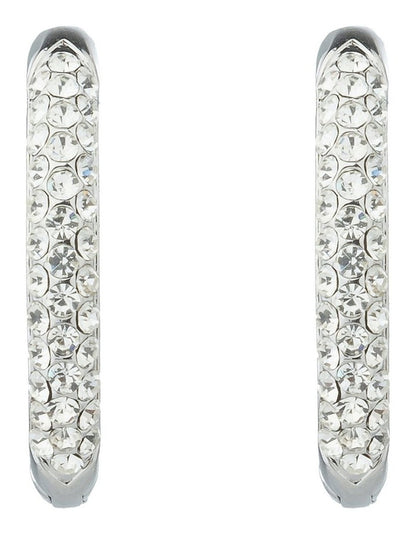Gregory Ladner Beville CZ Hoop Earringfs GJEF093M in Rhodium