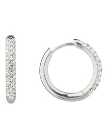 Gregory Ladner Beville CZ Hoop Earringfs GJEF093M in Rhodium