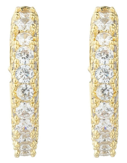 Gregory Ladner Pave Crystal Hoop Earrings GJEF156M in Gold