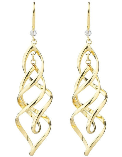 Gregory Ladner Long Drop Twist Earrings GJEF158M in Gold