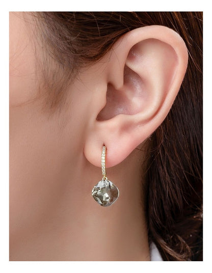 Gregory Ladner Stone Drop Earrings in Gold and Grey