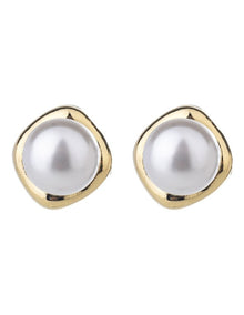 Gregory Ladner Pearl Stud With Surround Earring GJEF174M in Gold