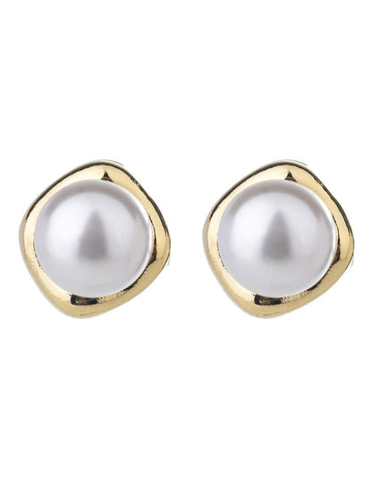 Gregory Ladner Pearl Stud With Surround Earring GJEF174M in Gold