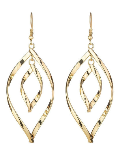 Gregory Ladner Elongated Teardrop Twist Earrings GJEF175M in Gold