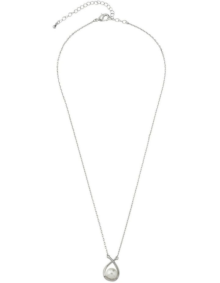 Gregory Ladner Cross Over Pearl Fine Chain Necklace GJNF009M in Rhodium