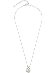 Gregory Ladner Cross Over Pearl Fine Chain Necklace GJNF009M in Rhodium