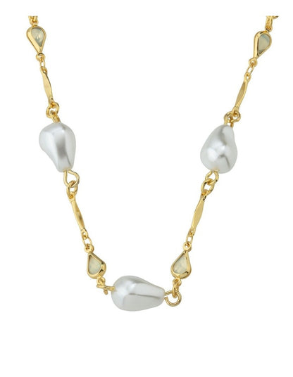 Gregory Ladner Baroque Pearl Chain Necklace GJNF010M in Gold