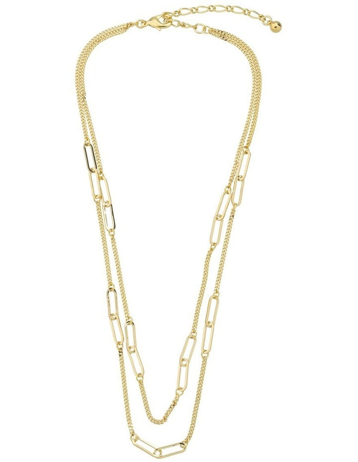 Gregory Ladner Long Link Layered Chain Necklace GJNF011M in Gold