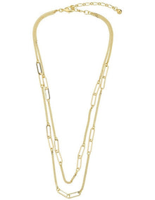 Gregory Ladner Long Link Layered Chain Necklace GJNF011M in Gold
