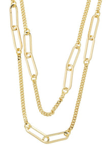Gregory Ladner Long Link Layered Chain Necklace GJNF011M in Gold