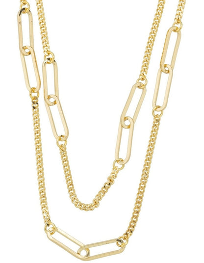 Gregory Ladner Long Link Layered Chain Necklace GJNF011M in Gold