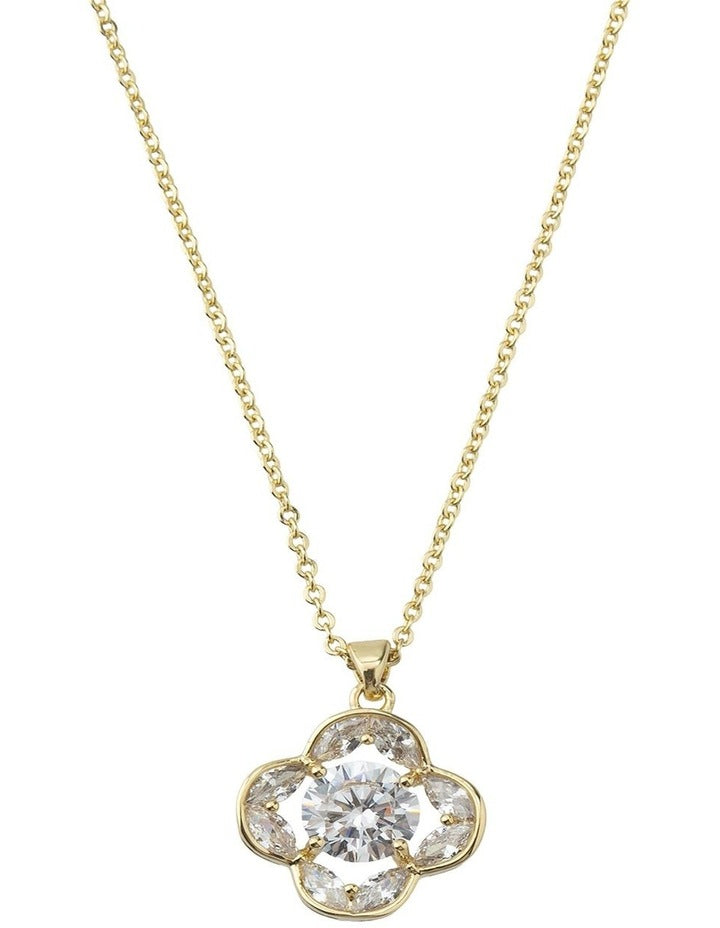 Gregory Ladner CZ Clover Gift Box Set GJNF014M in Gold