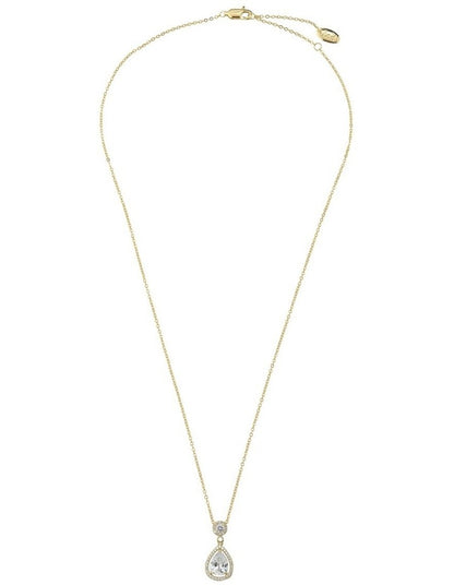 Gregory Ladner Pear CZ Pendant Necklace GJNF015M in Gold